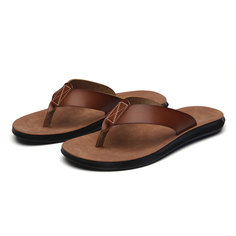 Men'S Shoes Dress Casual - 38-47 New Italian Leather Flip-flops for