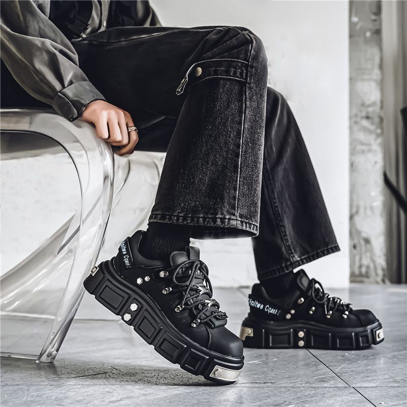 Men'S Shoes Dress Casual - 2026 New Men Chunky Platform Rivet