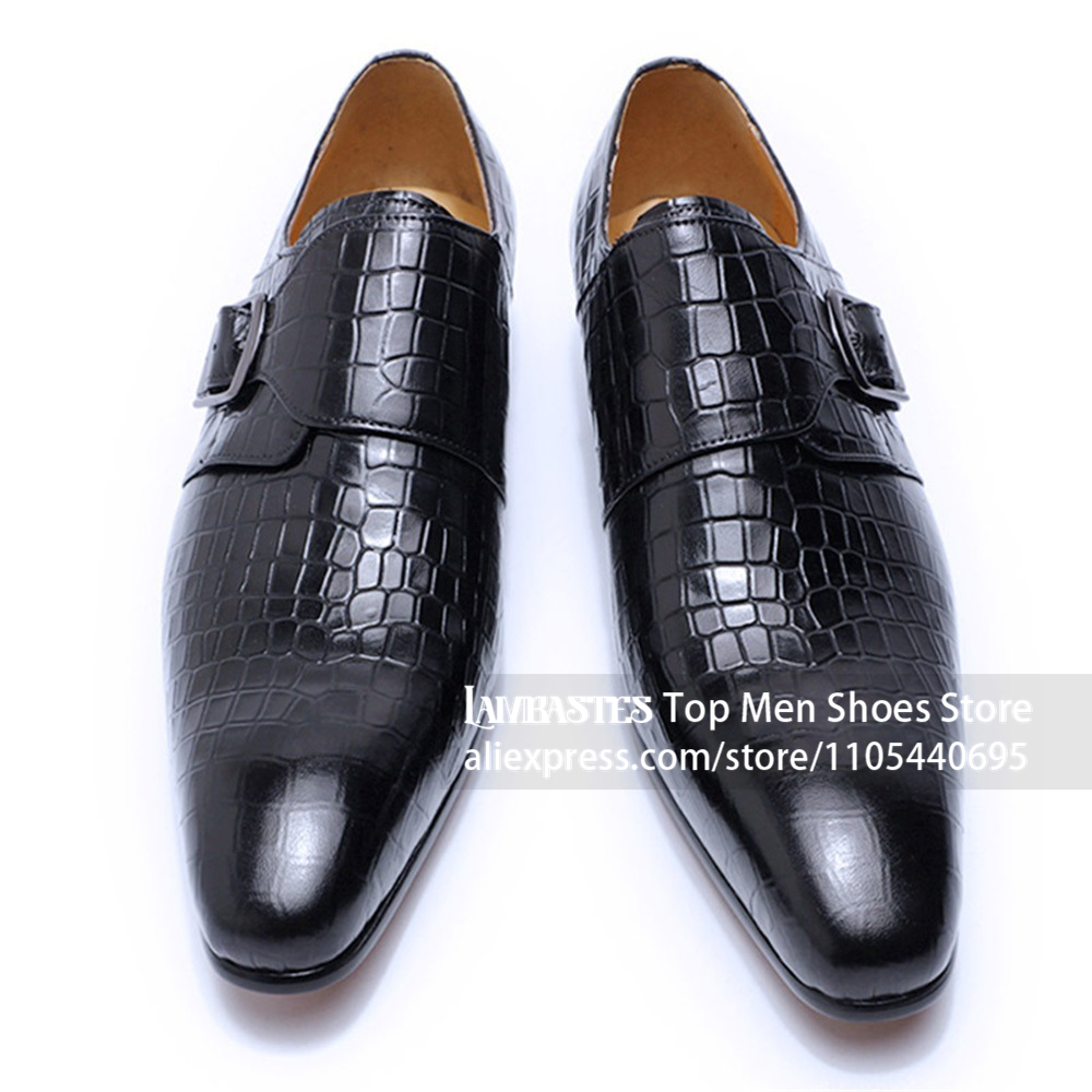 Crocodile Alligator Embossed L - Men'S Shoes Navy Blue ulasan dan harga