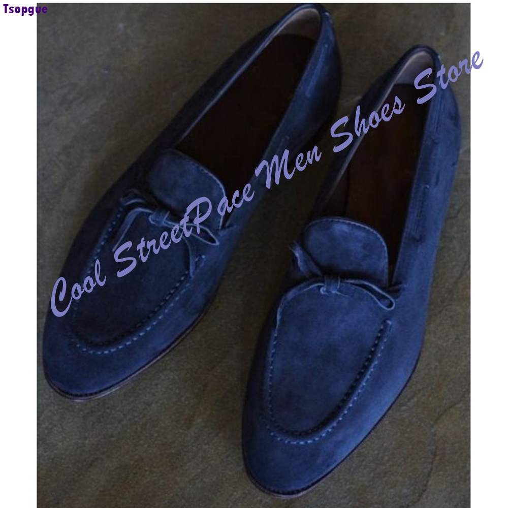 Business Casual Knot Loafers f - Men'S Shoes Navy Blue ulasan dan harga