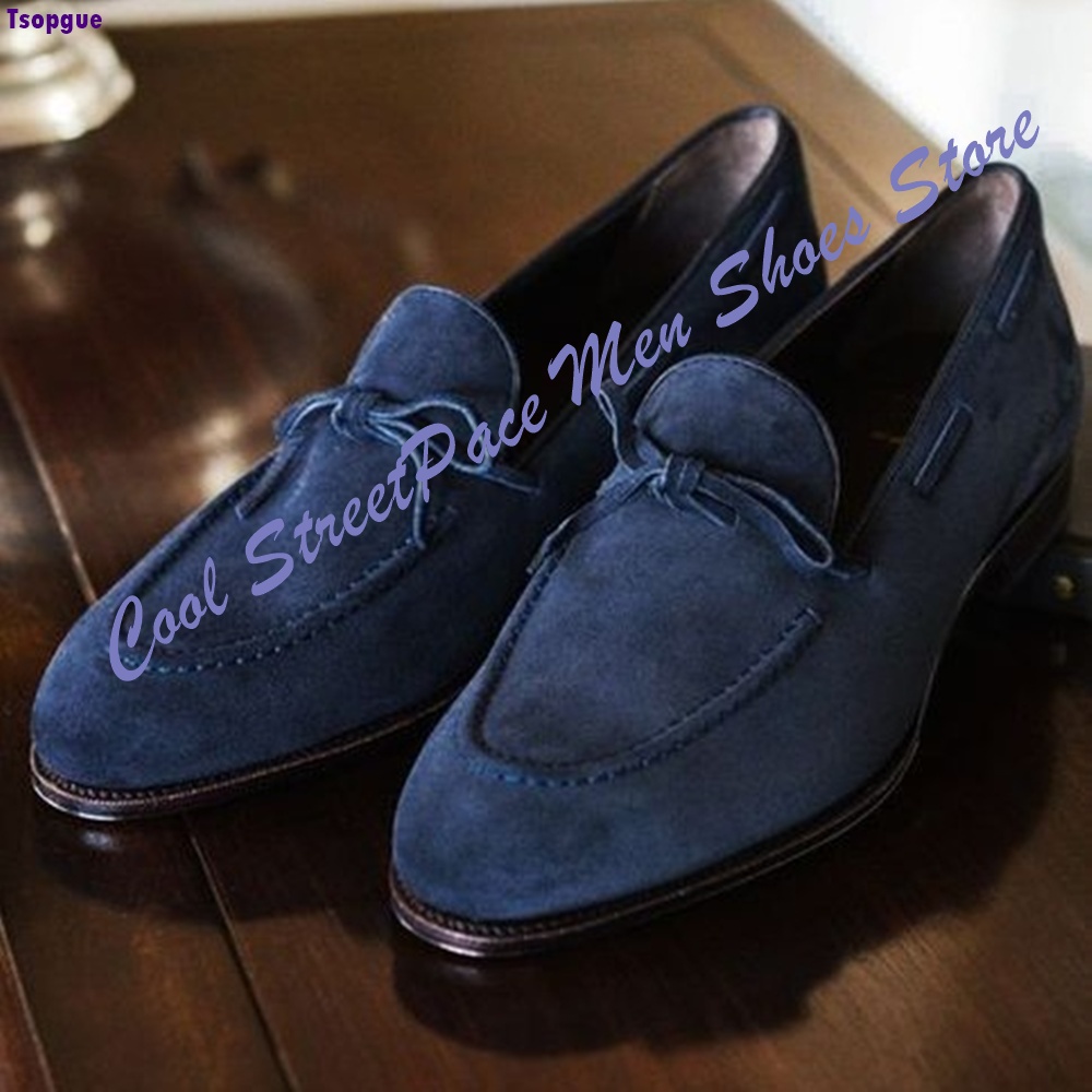 Business Casual Knot Loafers f - Men'S Shoes Navy Blue ulasan dan harga