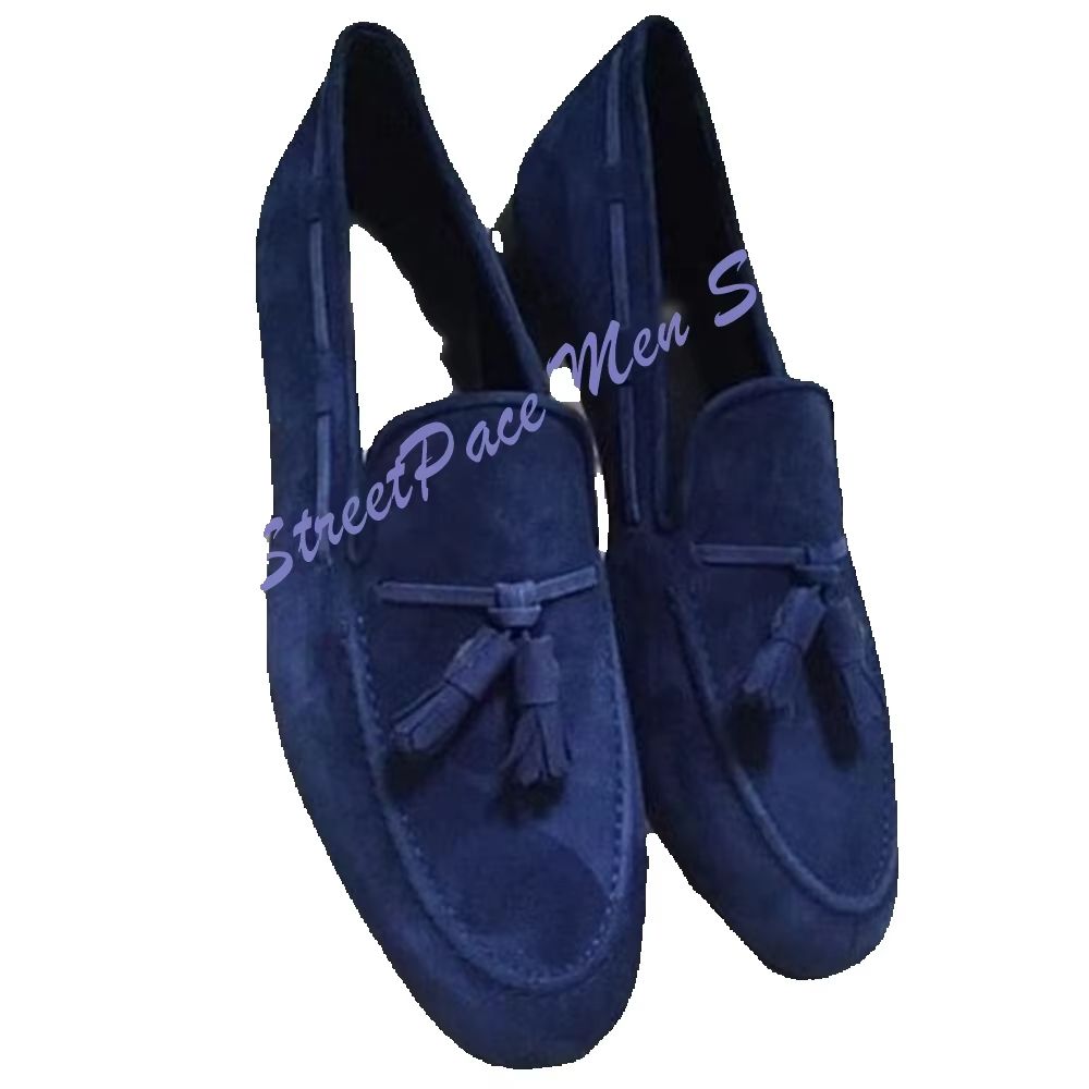 Business Casual Knot Loafers f - Men'S Shoes Navy Blue ulasan dan harga
