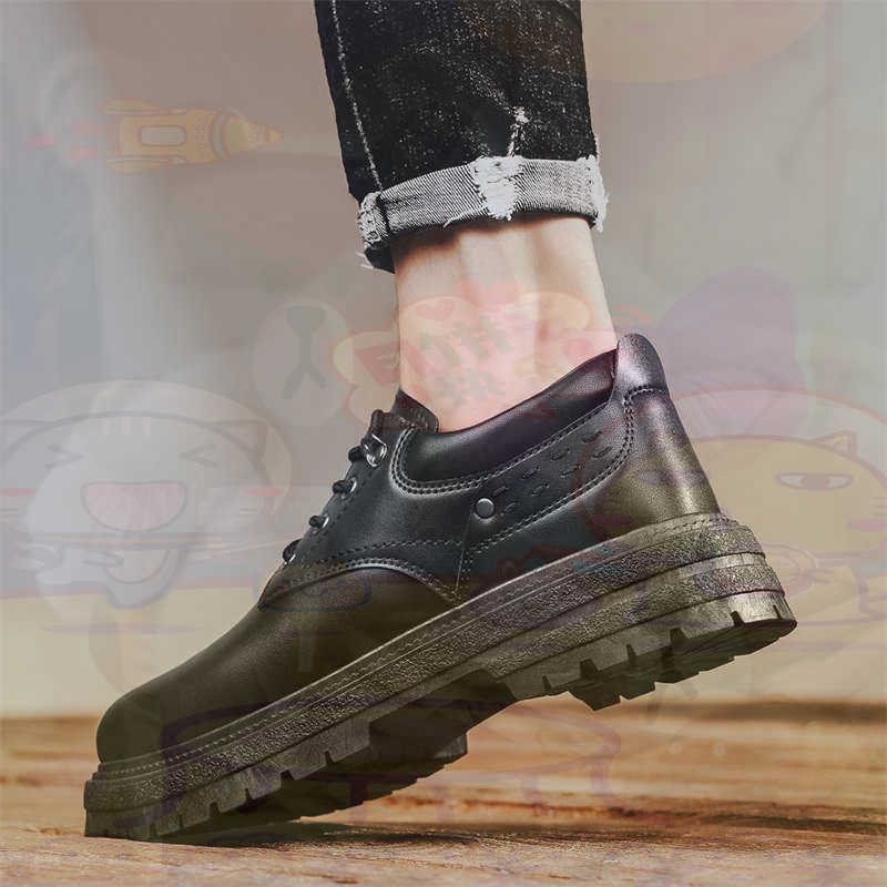 Dark Natural Leather Fashion T - Men Shoes Name ulasan dan harga