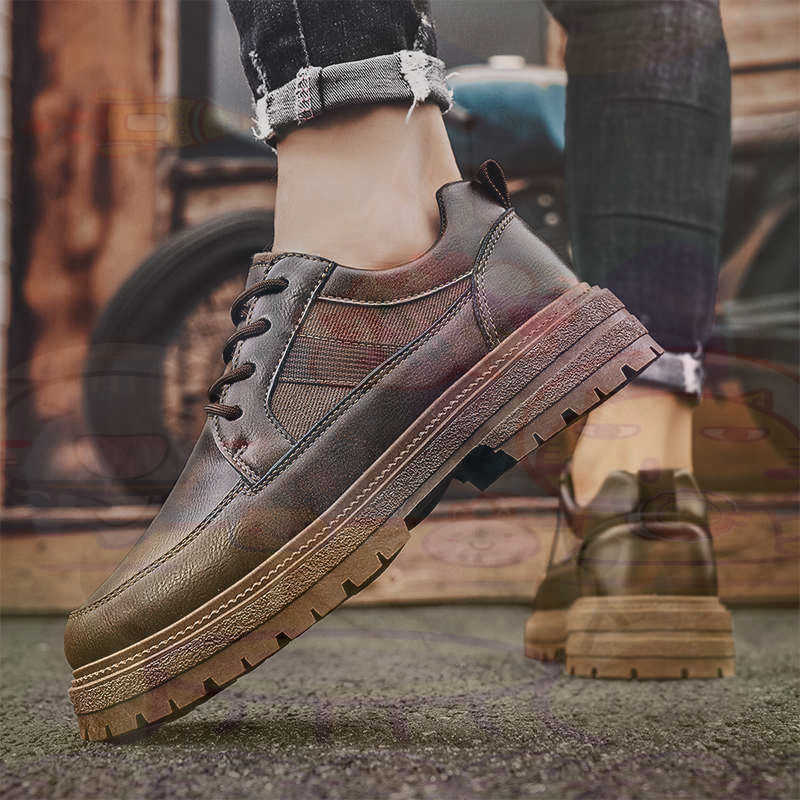 Dark Natural Leather Fashion T - Men Shoes Name ulasan dan harga