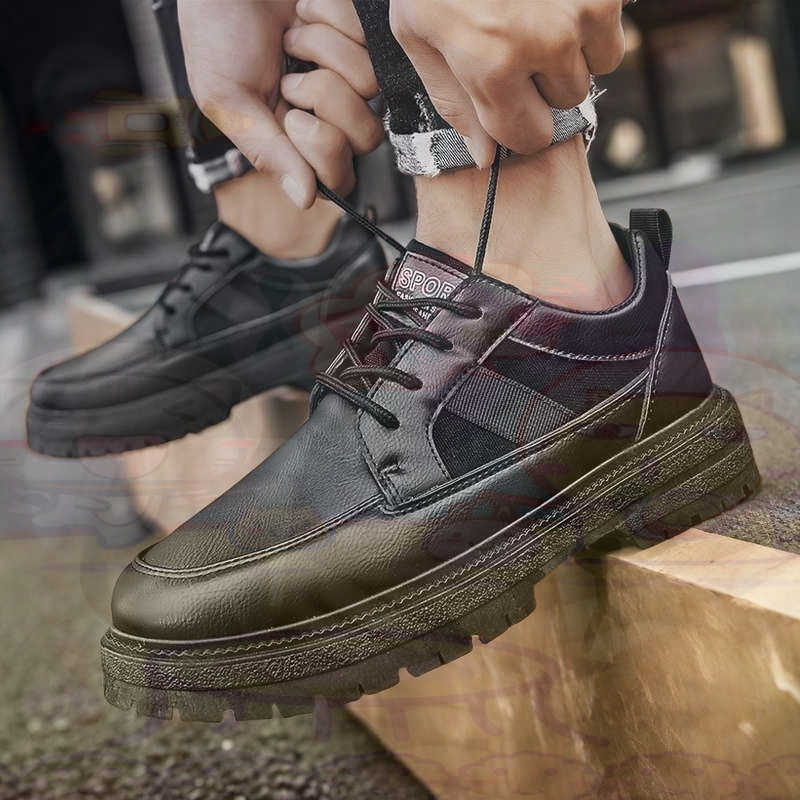 Dark Natural Leather Fashion T - Men Shoes Name ulasan dan harga
