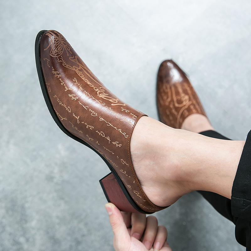 Men Brown Leather Mules Slippe - Men'S Shoes Dress Casual ulasan dan harga