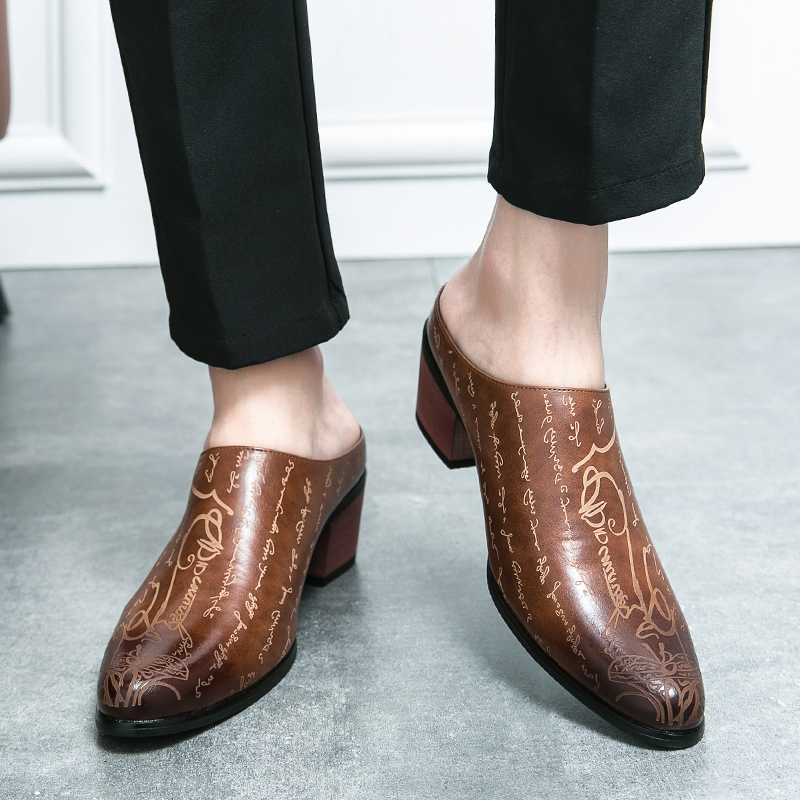 Men Brown Leather Mules Slippe - Men'S Shoes Dress Casual ulasan dan harga