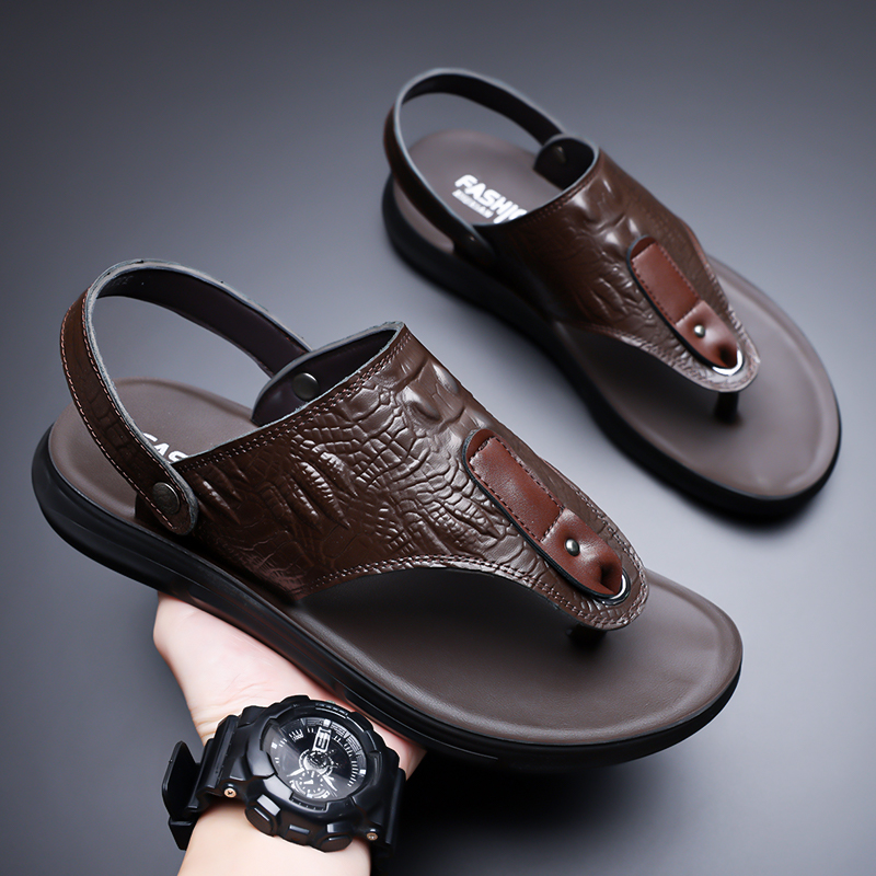 Men's Pu Leather Sandals Summe - Men Shoes Type ulasan dan harga