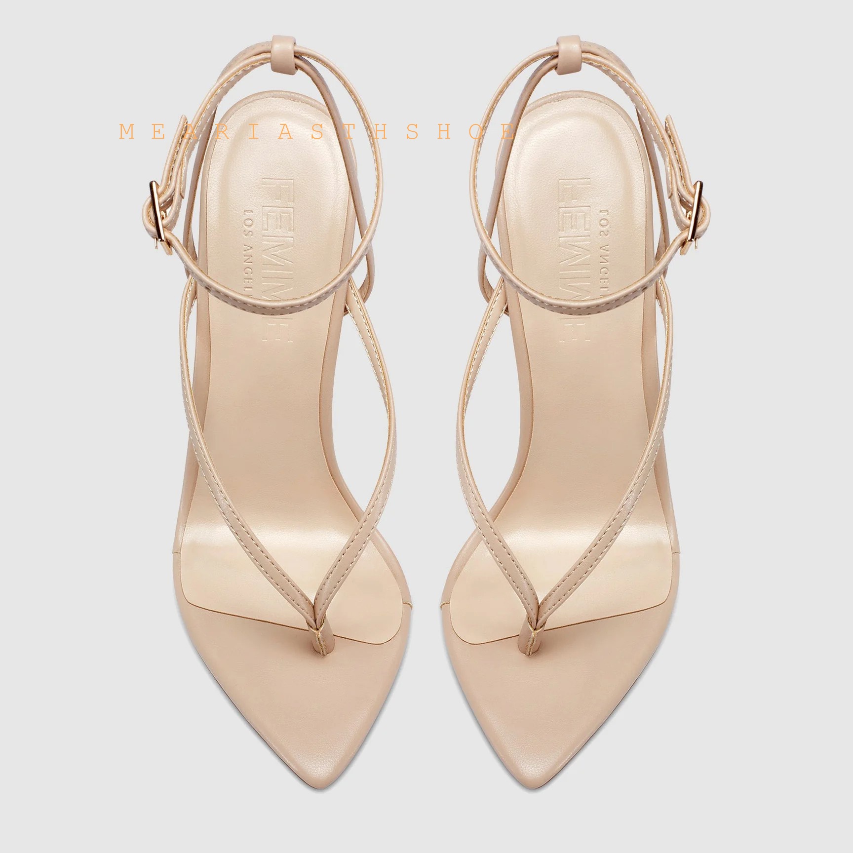 Beige Black Cross Straps Flip- - Dress Shoe Pointed ulasan dan harga