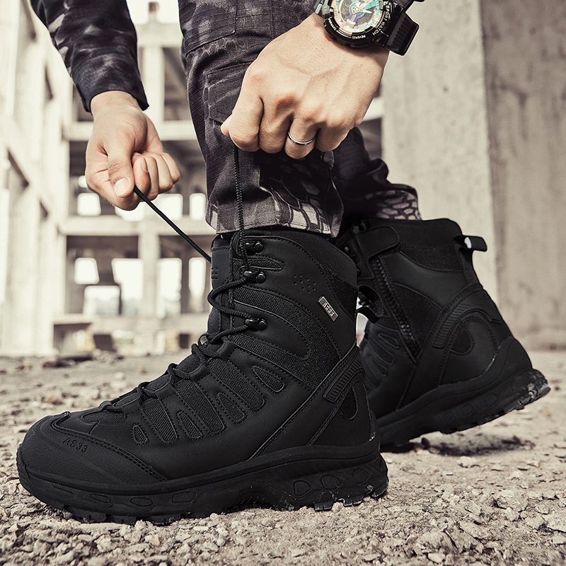 Men Tactical Boots Lace Up Bra - Men Shoes Brands ulasan dan harga