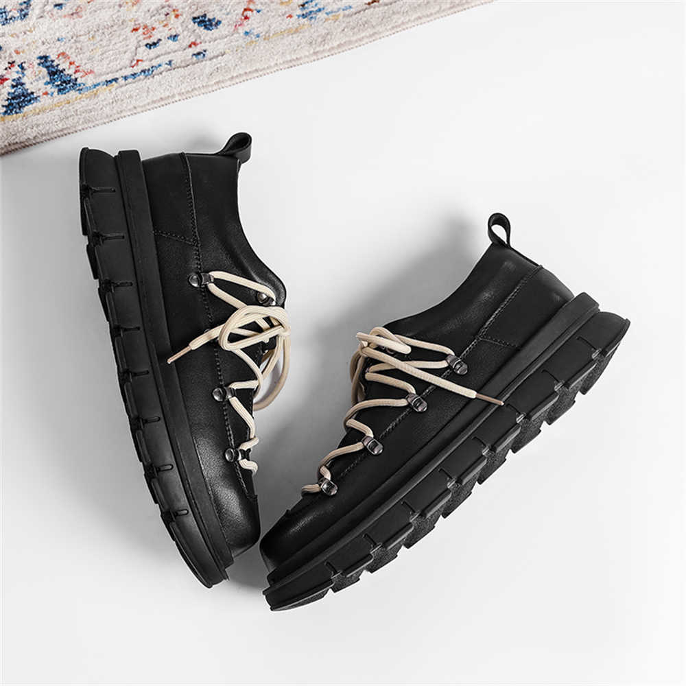 Laced Thick Heeled Sports Boot - Men Shoes Name ulasan dan harga