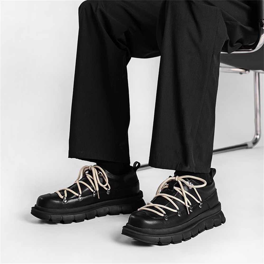 Laced Thick Heeled Sports Boot - Men Shoes Name ulasan dan harga